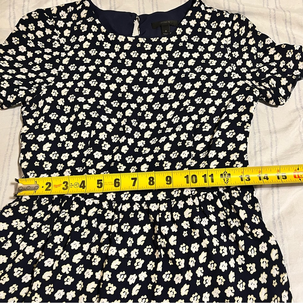 J. Crew Navy and White Floral Dress Women’s Size 2 - Picture 5 of 6